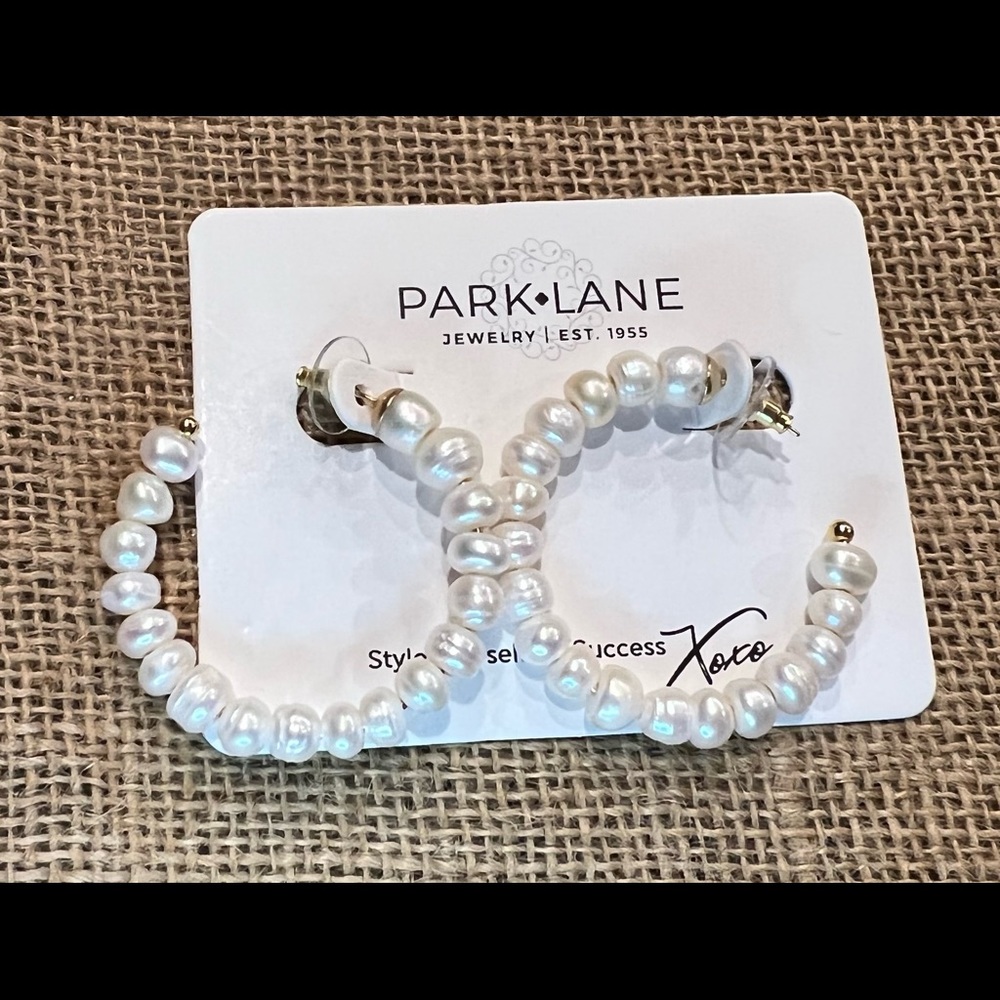 Park Lane Island Pearl hoops